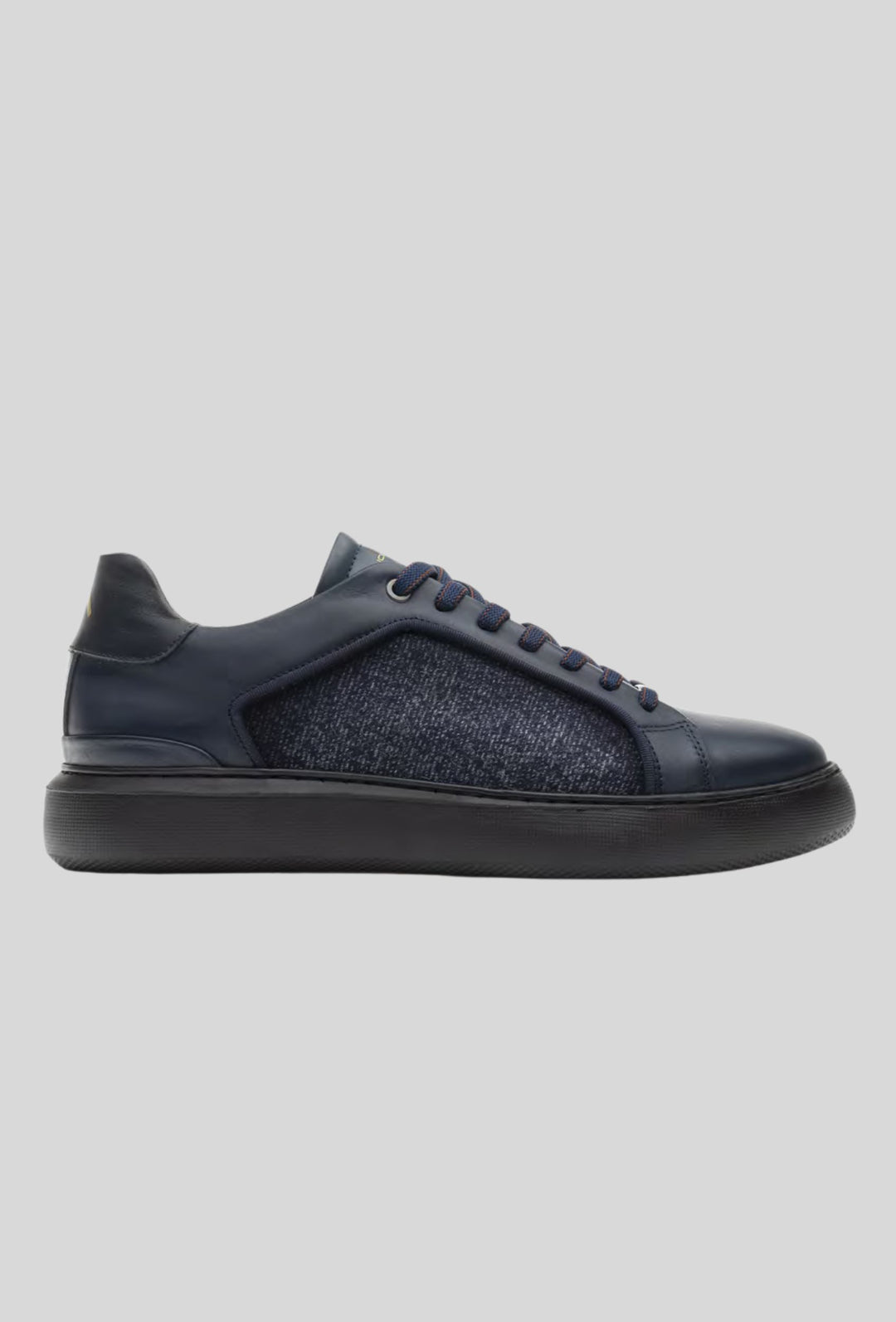 Navy blue leather sneakers Ambitious men's