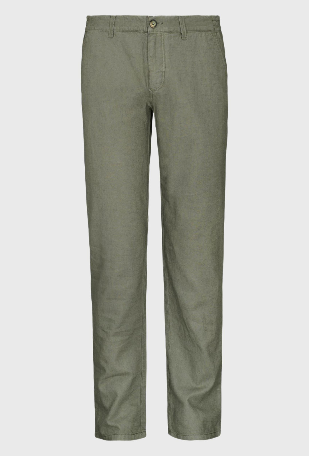 Linen and cotton chino style pants in green color