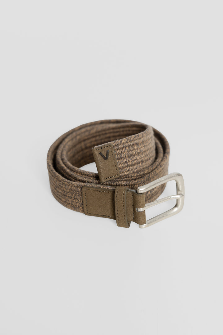 Taupe Braided Elastic Belt