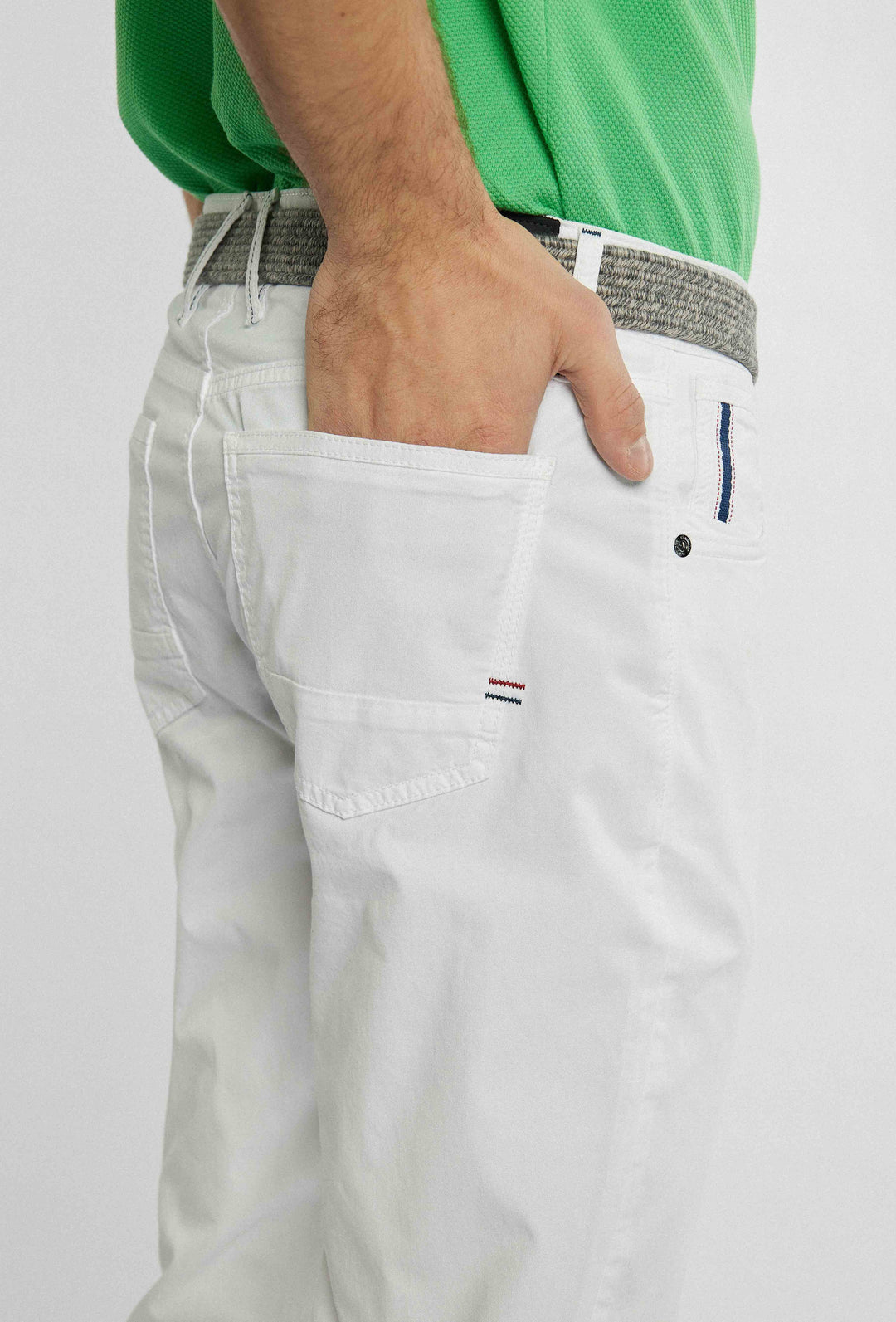 Stylish braided belt in grey color