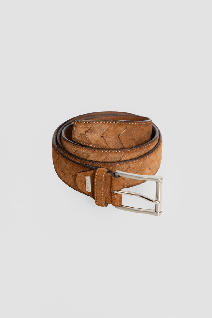 Brown Belt with Embossed Pattern