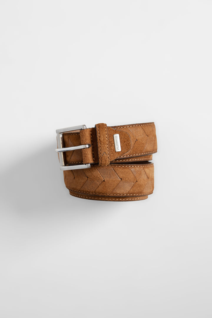 Brown Belt with Embossed Pattern
