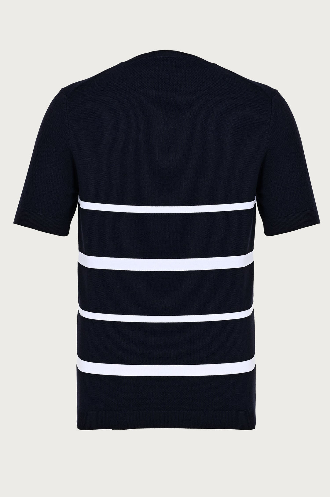 Navy blue t-shirt with stylish white stripes