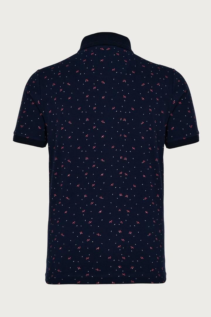T-shirt polo with pink and white minimalist patterns