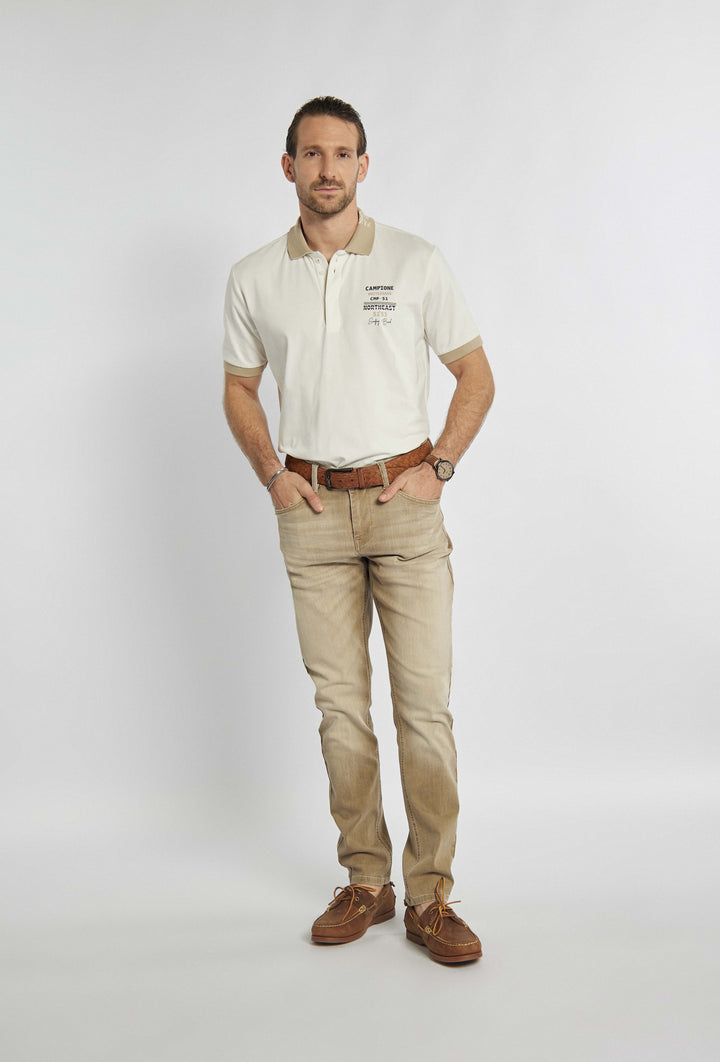 Polo Campione met print en opschrift op de borst