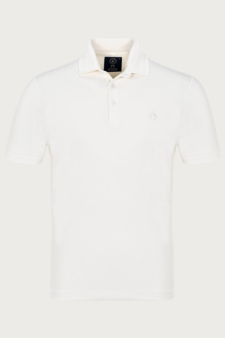 Campione polo in ecru kleur met merklogo op de borst