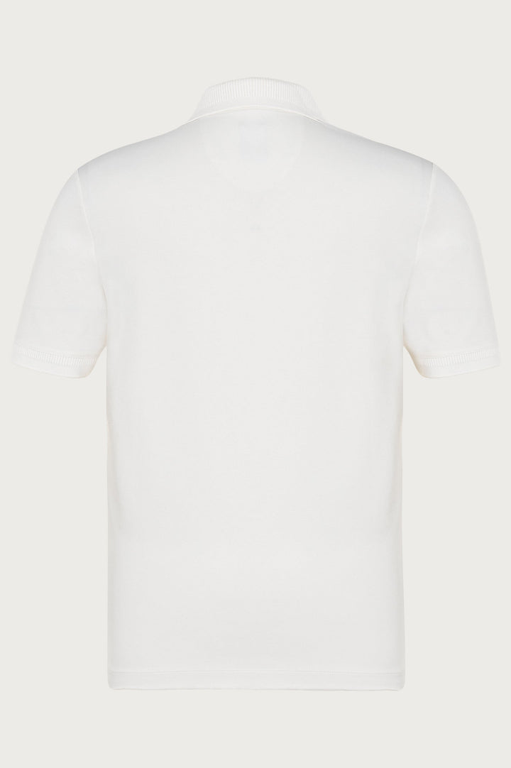 Campione polo in ecru color with brand logo on chest