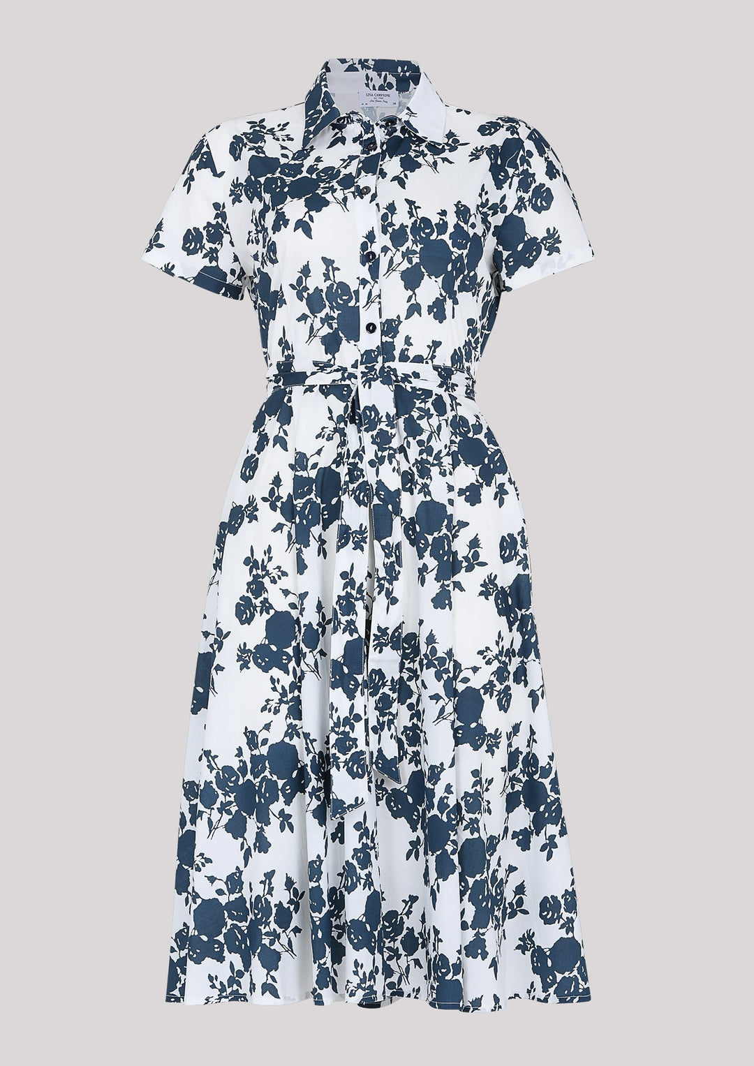 Elegantes Kurzarm-Midikleid mit Blumenmotiv