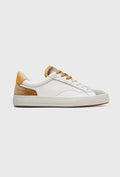 White Leather Trainers with Contrast Inserts