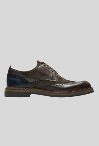 Ambitious brown and navy blue men's leather shoes