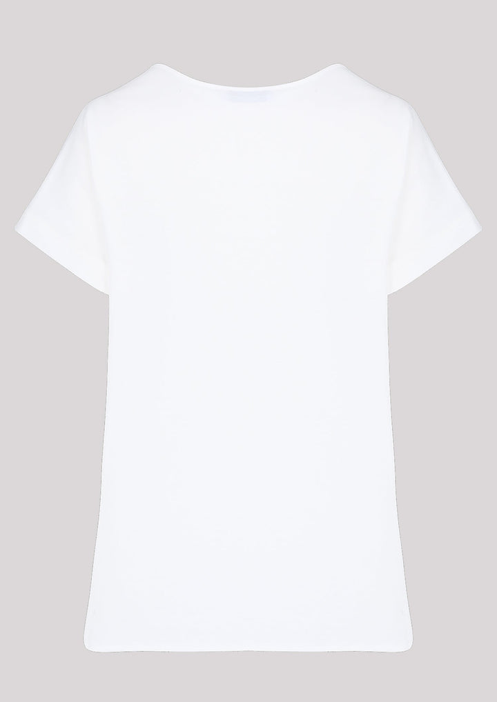 T-shirt in ecru color with holiday print