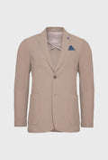 Beige Men's Blazer with Honeycomb Texture