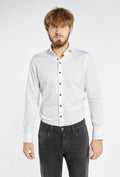 White Men's Shirt with Contrast Buttons
