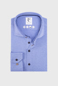 Light Blue Men's Shirt in a Subtle Knitted Weave
