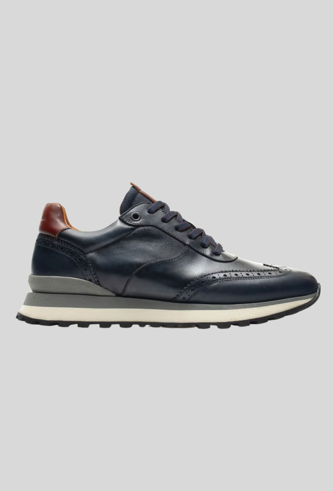 Ambitious Men's Navy Leather Trainers