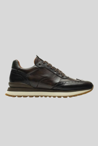 Ambitious men's brown leather sneakers