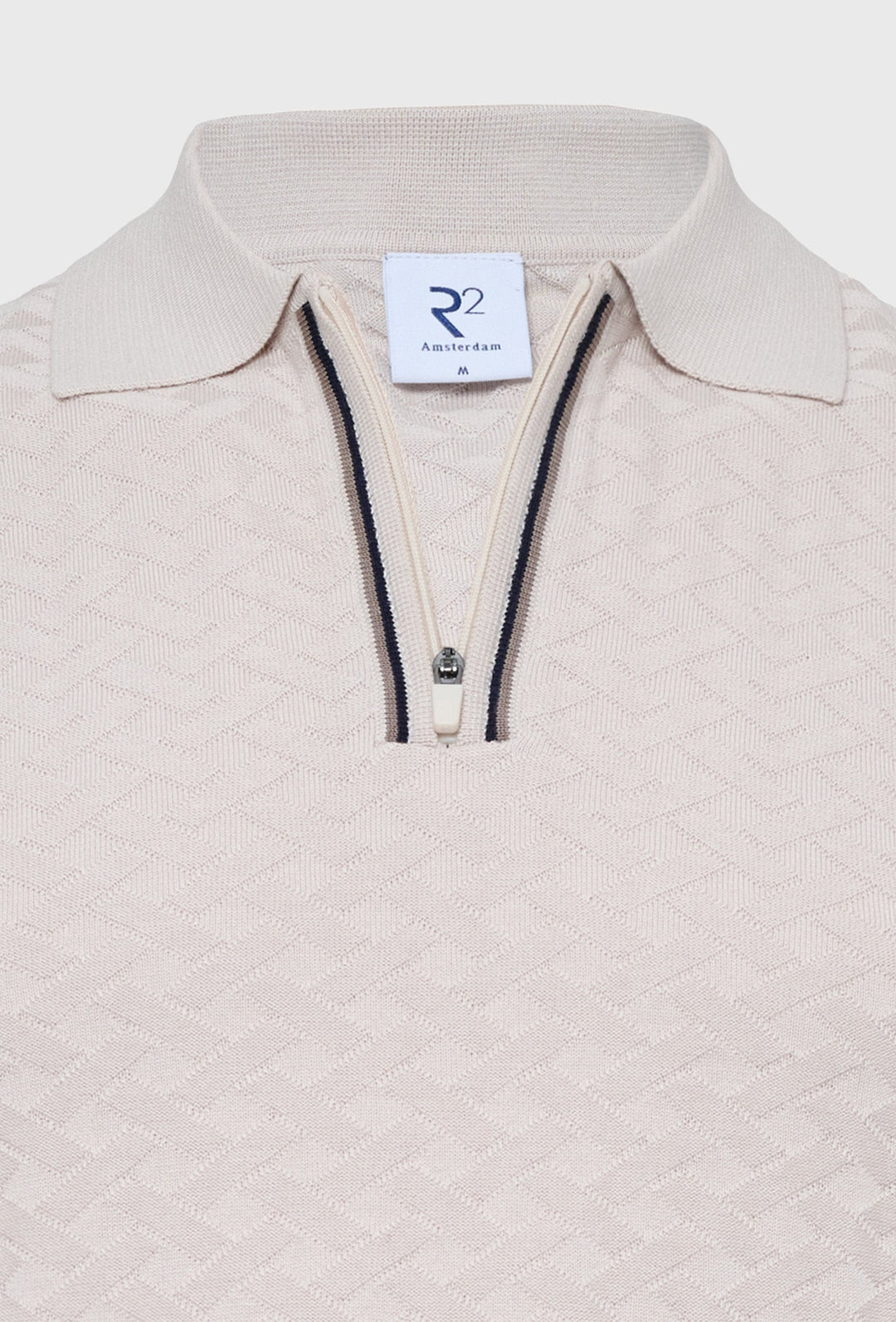 Strick-Poloshirt Beige mit Zipper