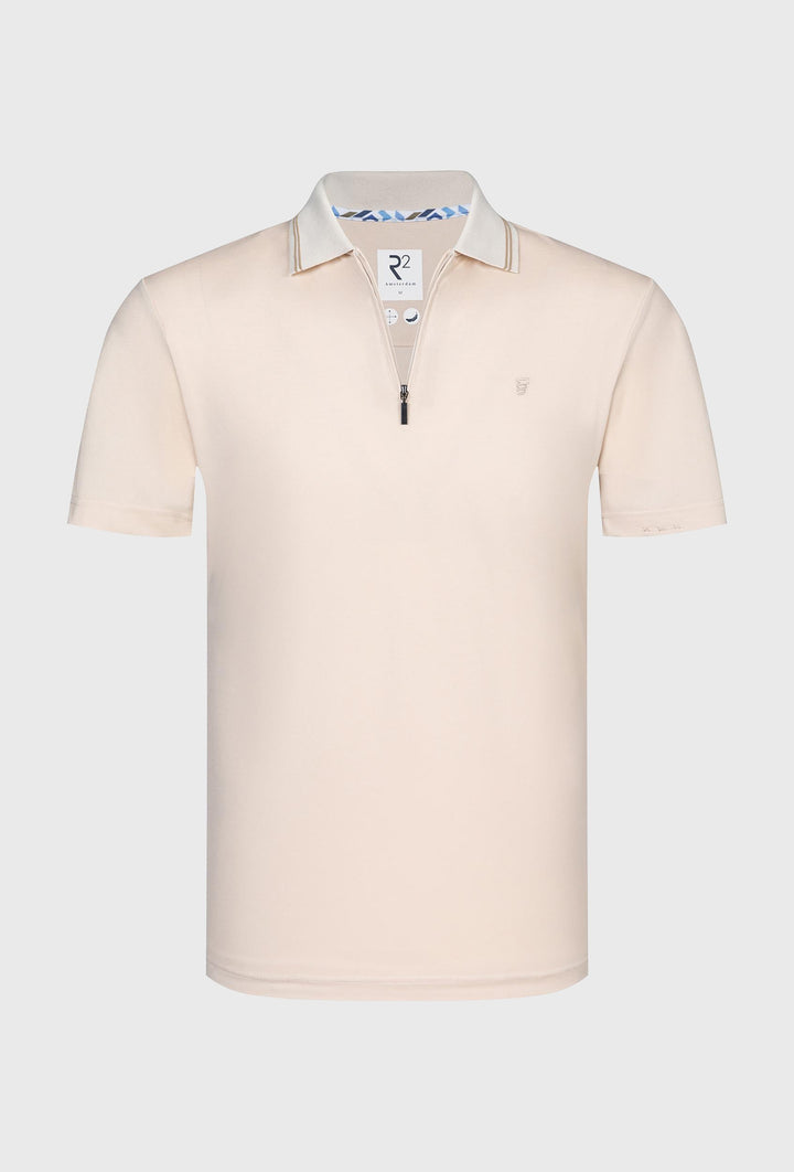 Herren-Poloshirt Pfirsich mit Zipper