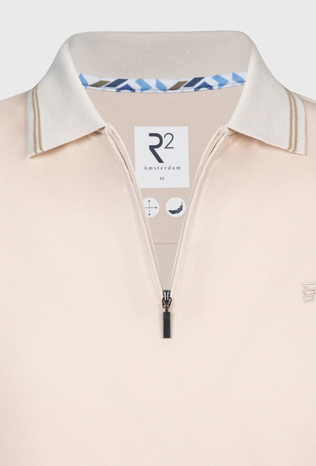 Herren-Poloshirt Pfirsich mit Zipper