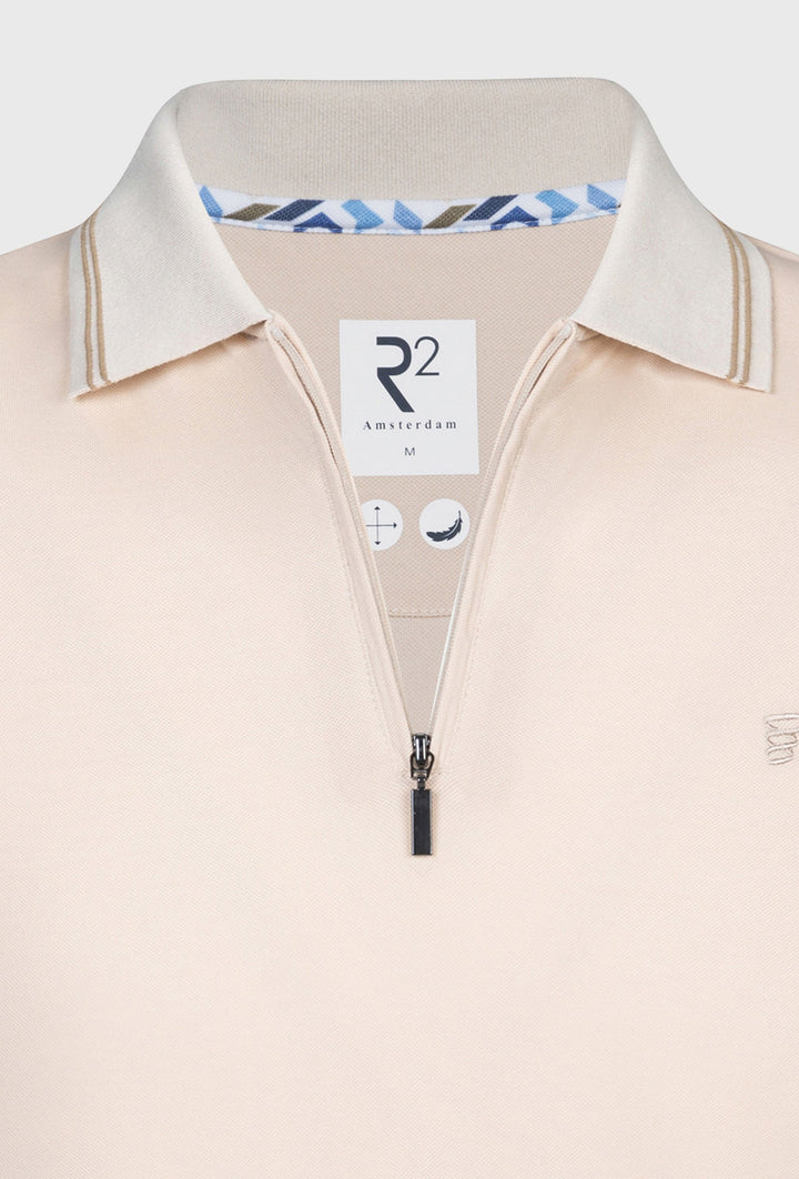 Herren-Poloshirt Pfirsich mit Zipper