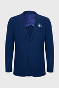 Men's Navy Suit Jacket in Bold Structured Weave