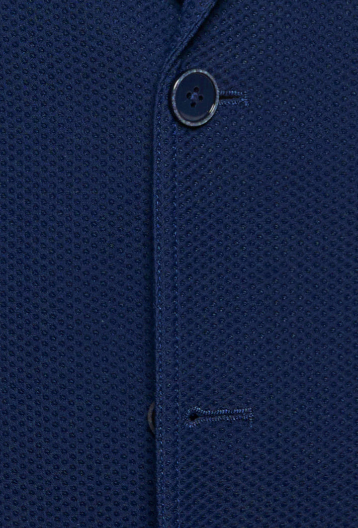 Men's Navy Suit Jacket in Bold Structured Weave
