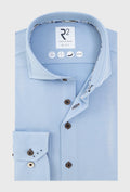 Men's Light Blue Shirt in Fine Pique Knit