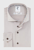 Beige Shirt in Premium Knitted Stretch Jersey