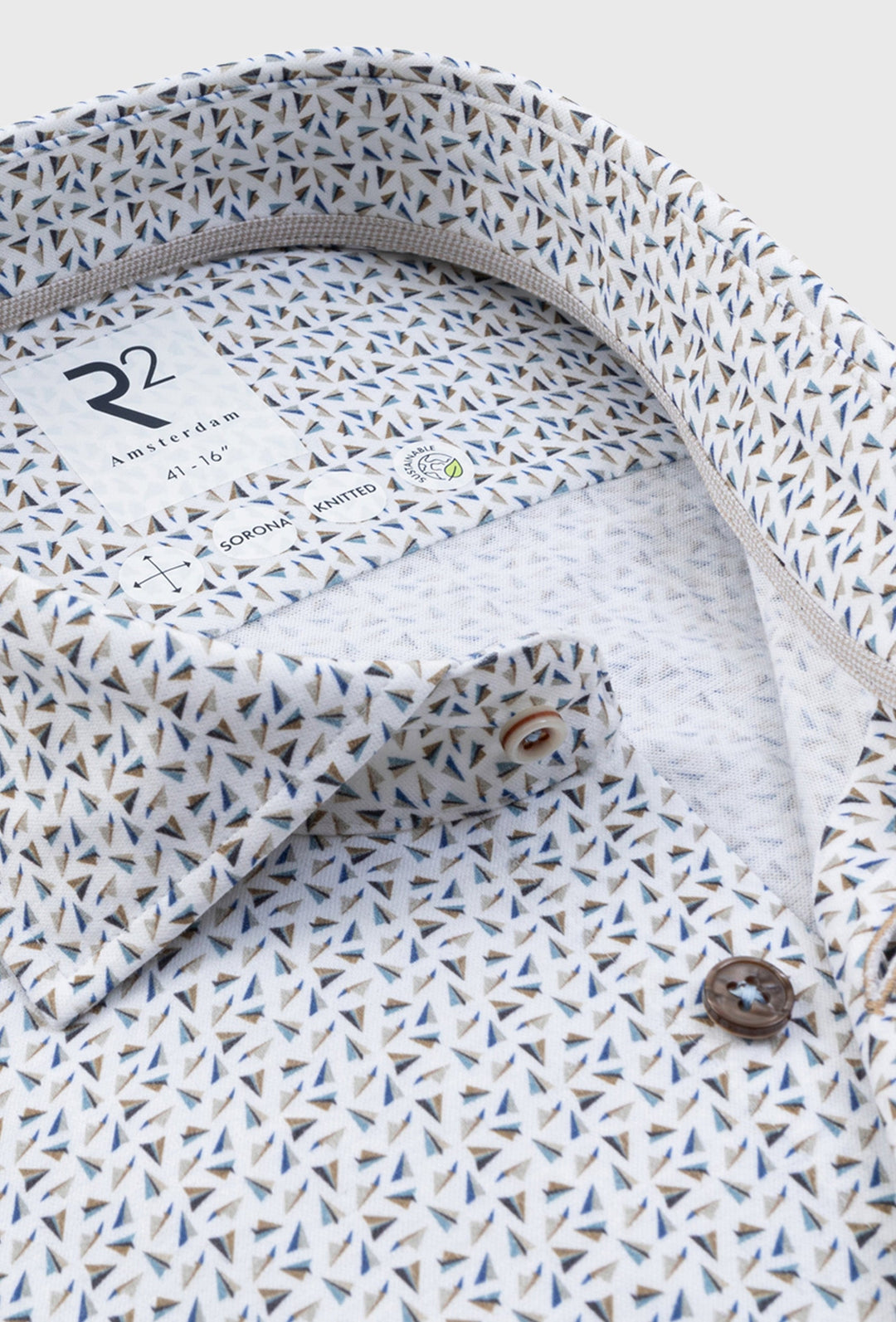 Men's Knitted Shirt with Fine Triangle Pattern