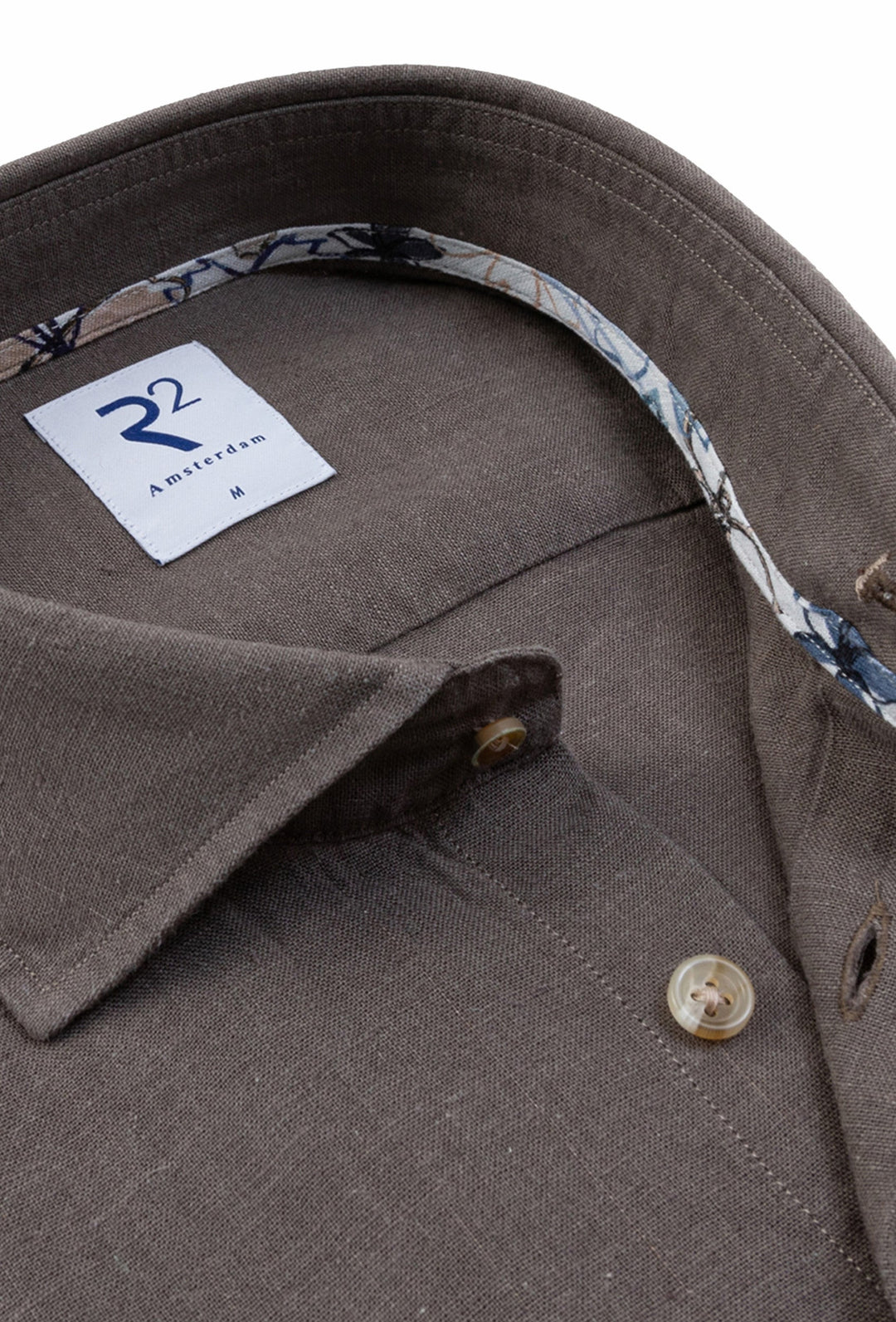 Herrenhemd Braun mit gemustertem Finish