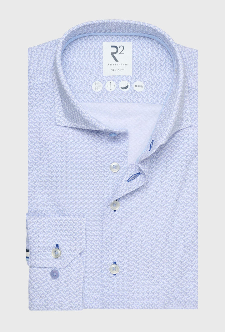 Light Blue Shirt in a Micro Pattern