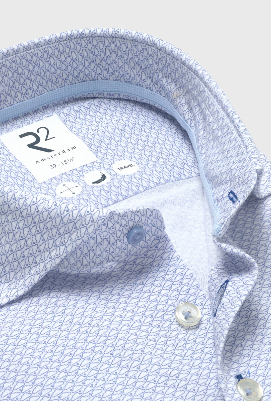 Light Blue Shirt in a Micro Pattern