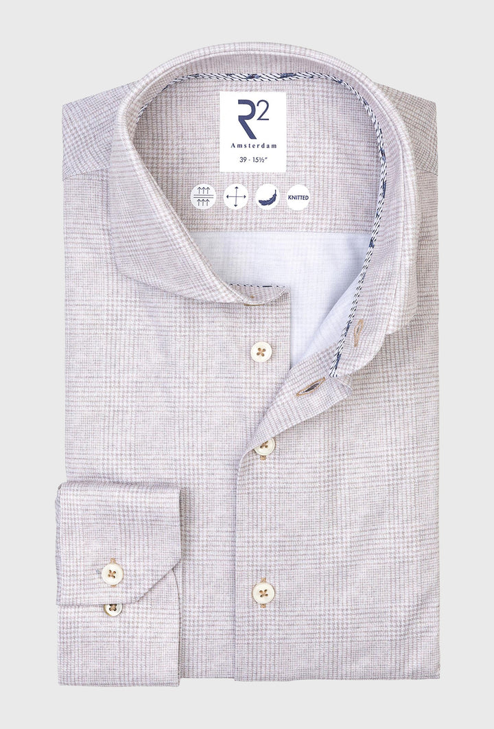 Men's Light Grey Shirt in Fine Knitted Weave