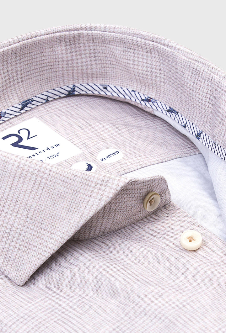 Men's Light Grey Shirt in Fine Knitted Weave