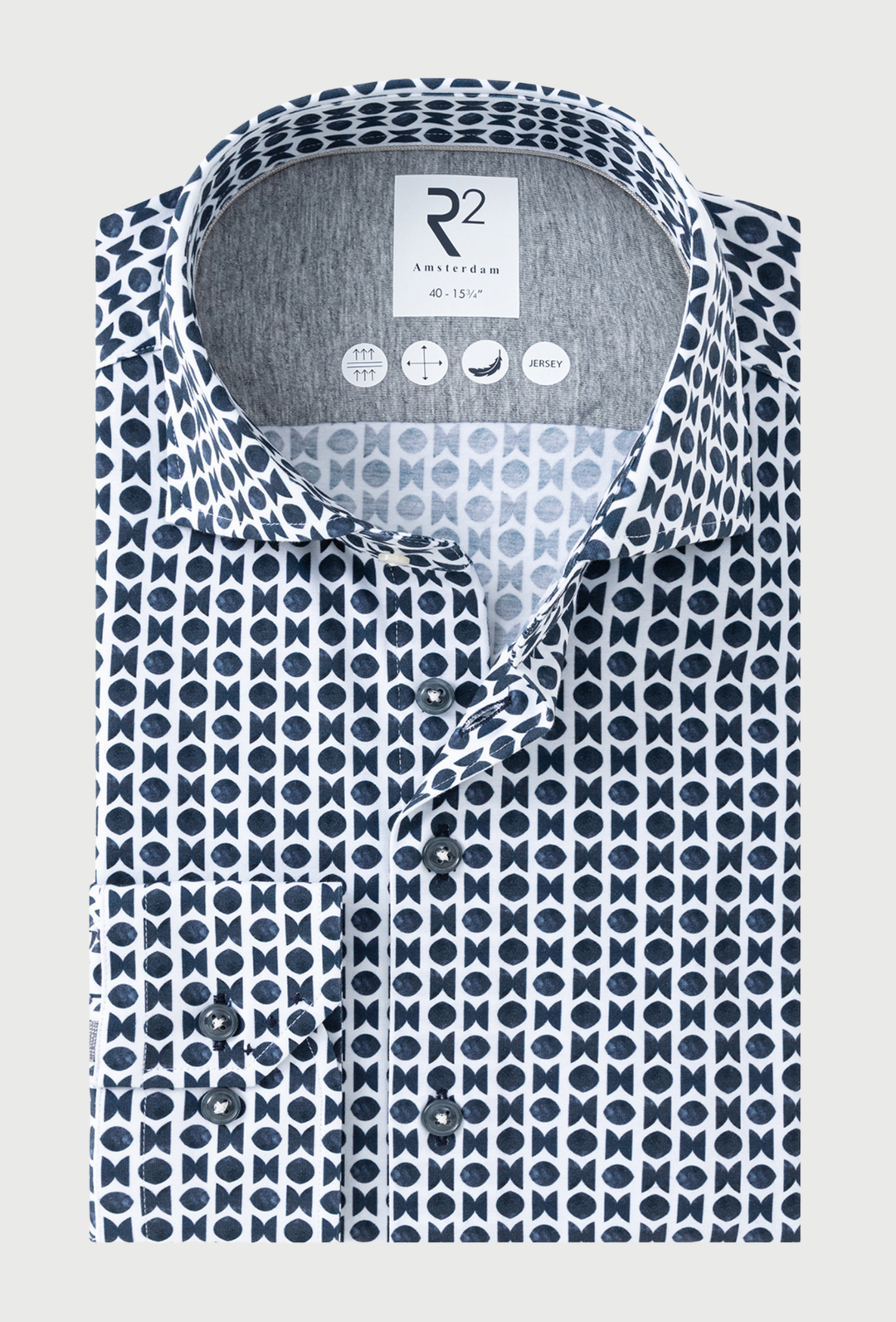 Men's Jersey Geo Print Navy Shirt