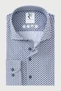 Geometrisches Hemd im Print in Navy und Weiß