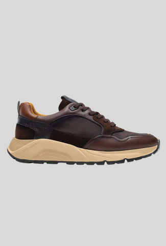 Ambitious men's brown leather sneakers