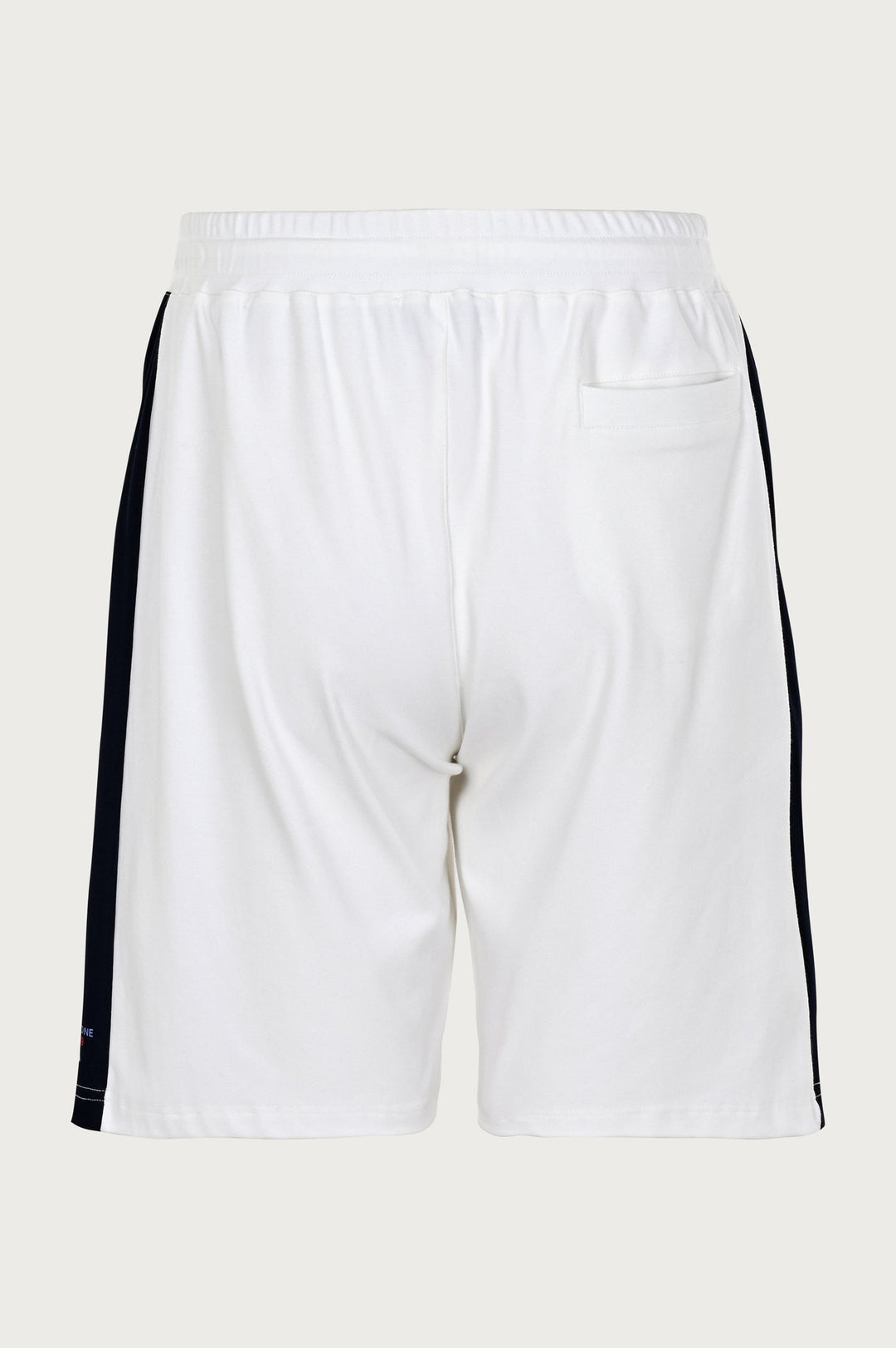 White pants with black stripes on the sides