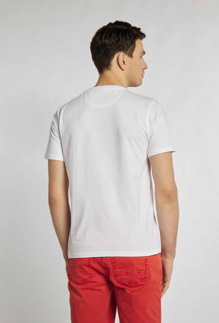 Wit t-shirt met nautische print in het midden