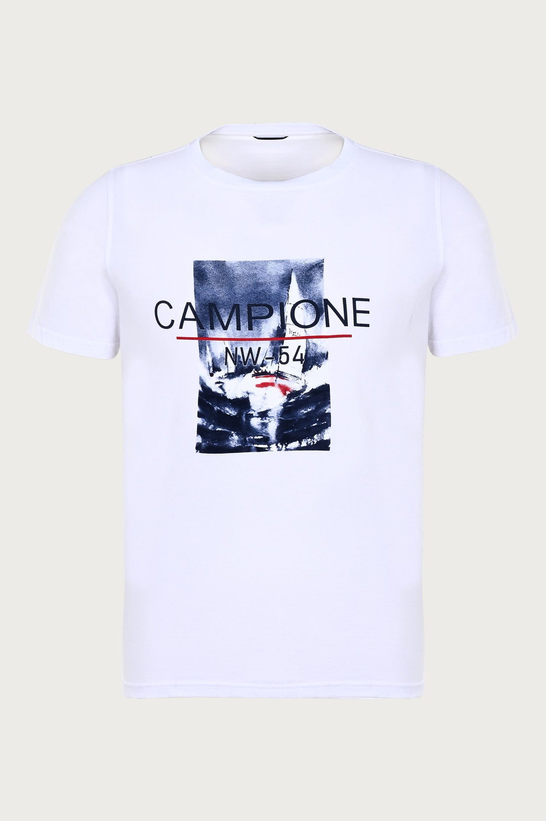 Wit t-shirt met nautische print in het midden