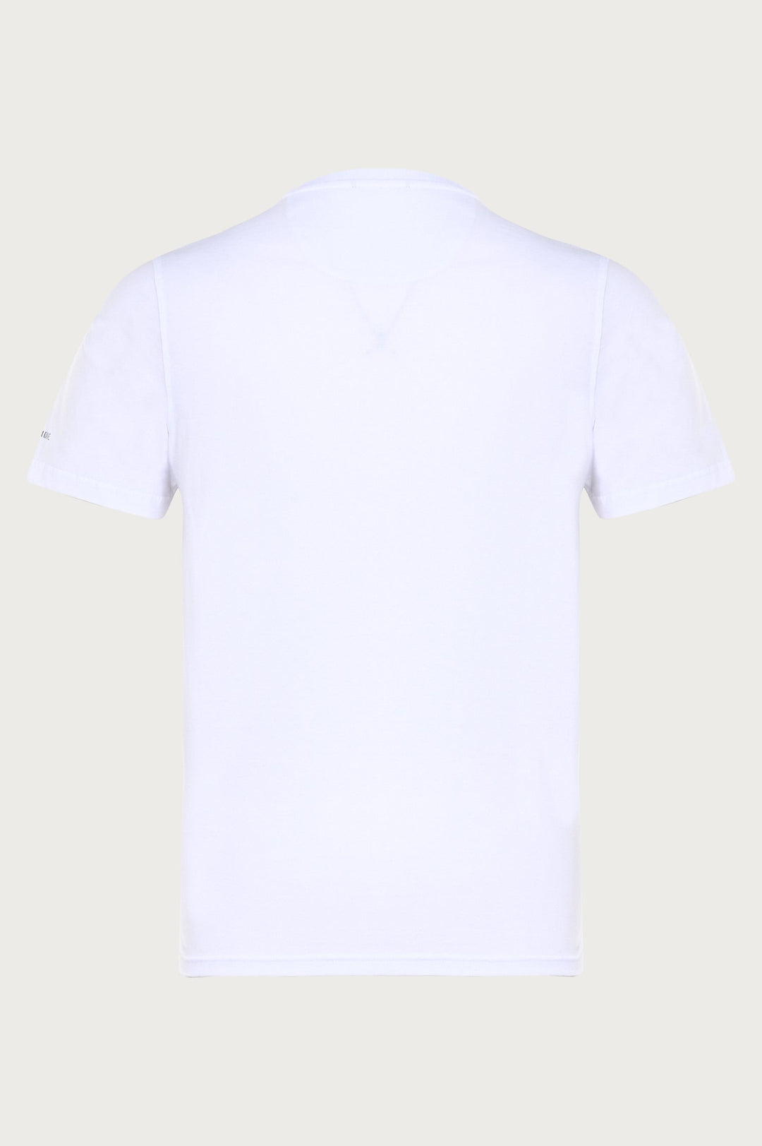 White t-shirt with nautical, nautical print in the middle