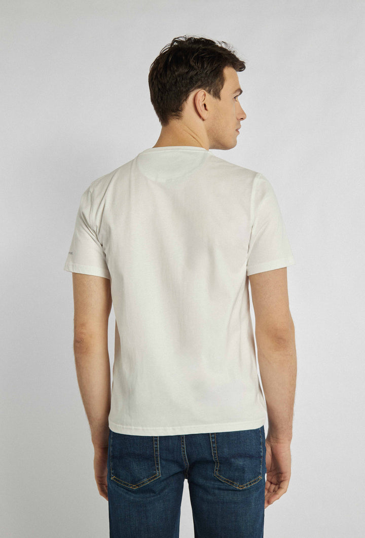 Wit t-shirt met nautische kleurrijke print