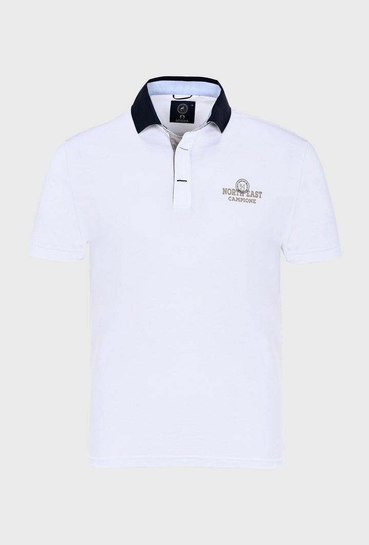 T-Shirt Polo in weißer Farbe mit kleinem Aufdruck