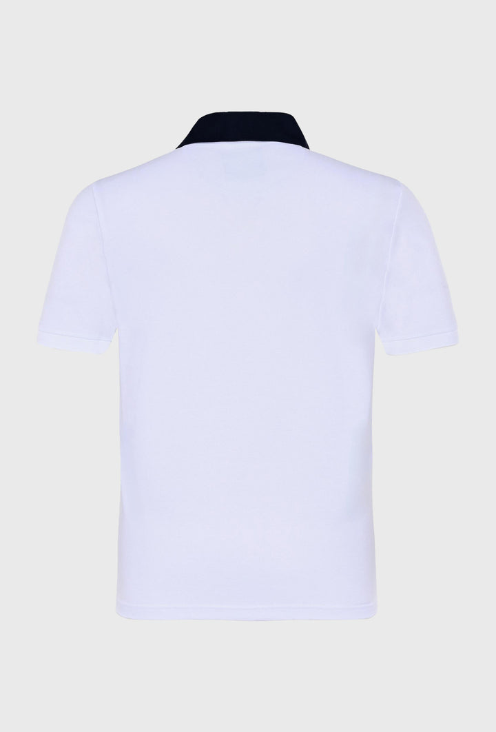 T-shirt polo in white color with small print