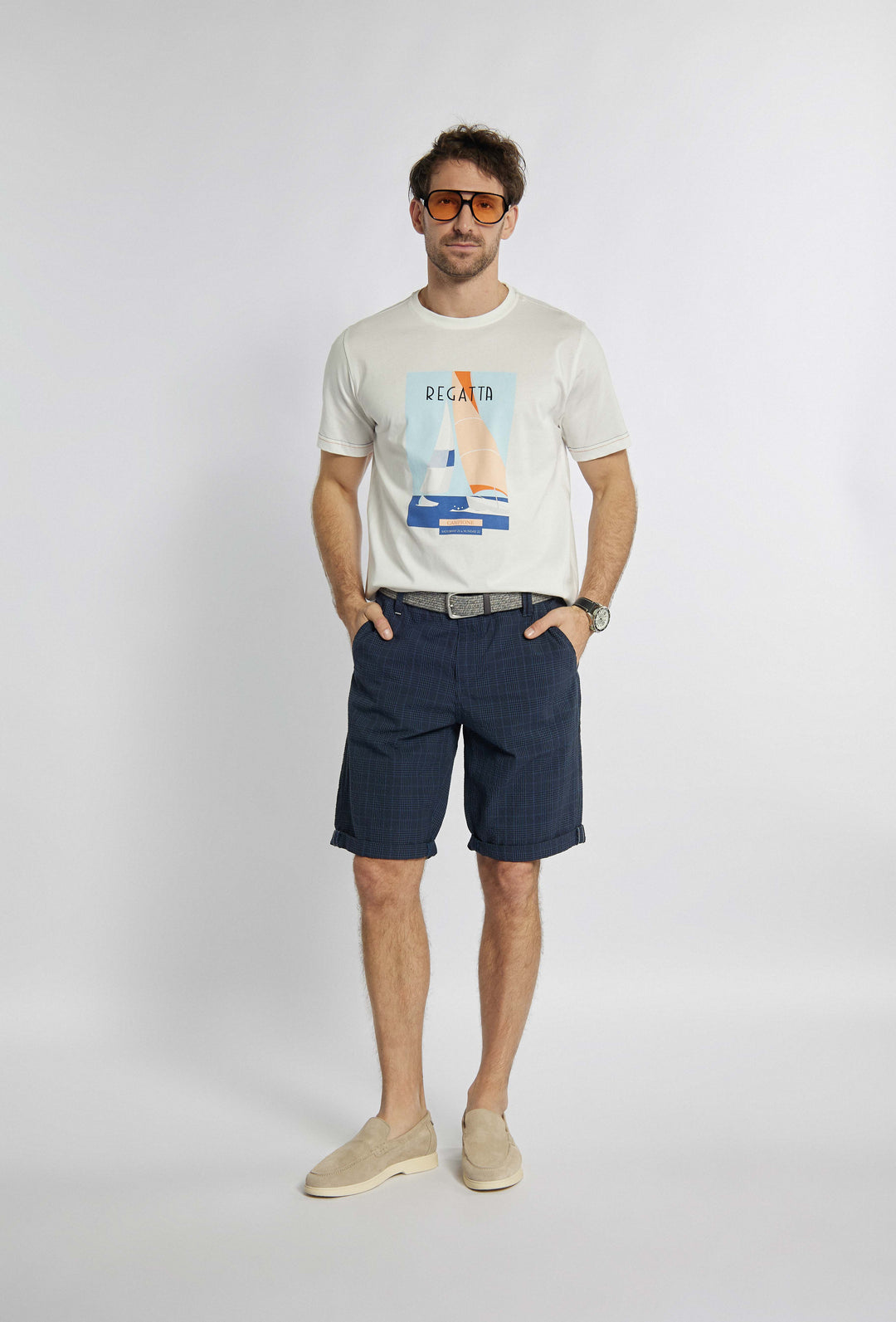 Wit t-shirt met nautische print