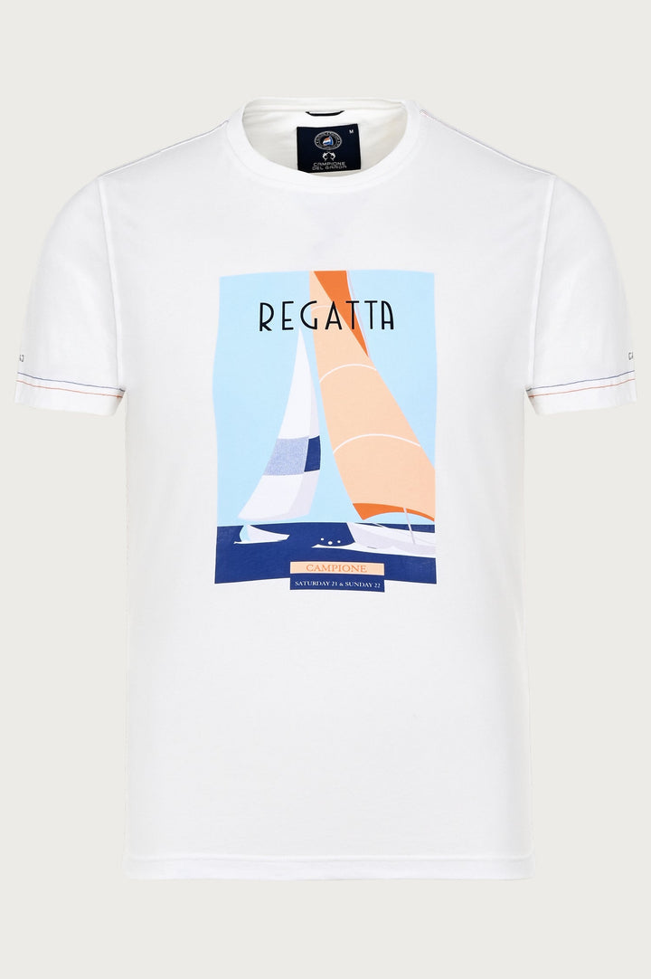 Wit t-shirt met nautische print