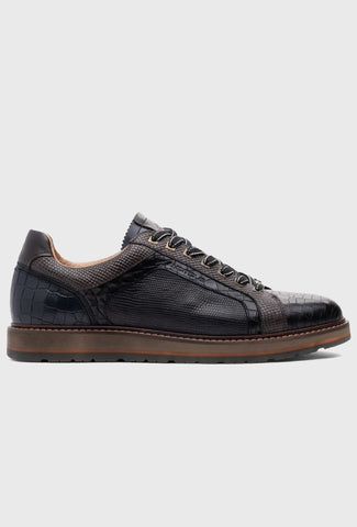 Ambitious Black Trainers with a Striking Texture