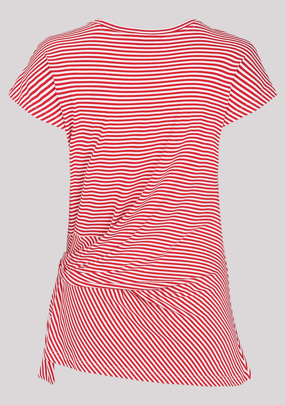 Asymmetrical striped t-shirt with ties