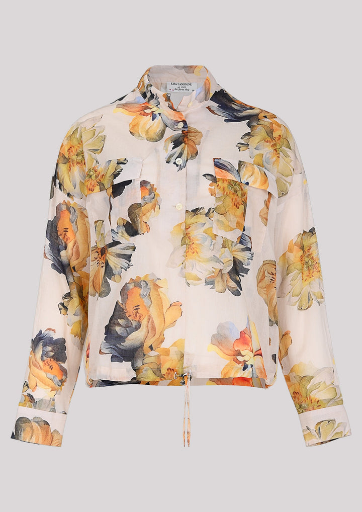 Chemisier élégant à col et motif floral