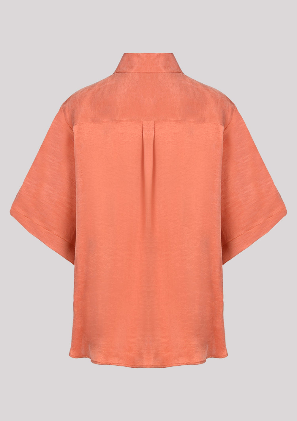 Unbuttoned short sleeve shirt in orange color